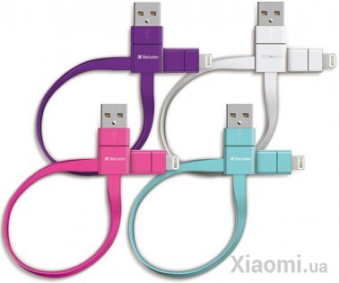 Кабель Xiaomi Verbatim iPhone Lightning MFI 20 см Blue (1101-02B)